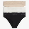 3-pak figówek bikini z koronkową lamówką 3-pak figówek bikini z koronkową lamówką