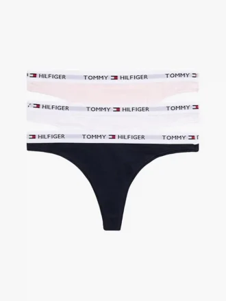 3-pak stringów z logo Tommy