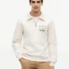 Bluza polo z kwiatowym logo i zamkiem 1/4