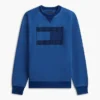 Bluza raglanowa z logo flagi, barwiona na kolor indygo Bluza raglanowa z logo flagi, barwiona na kolor indygo
