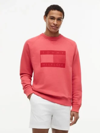 Bluza raglanowa z logo flagi i szczotkowanym wnętrzem