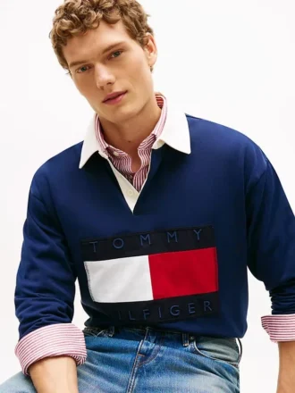 Bluza rugby z dużym logo flagi