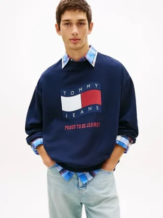 Bluza Tommy Jeans z falistym logo flagi