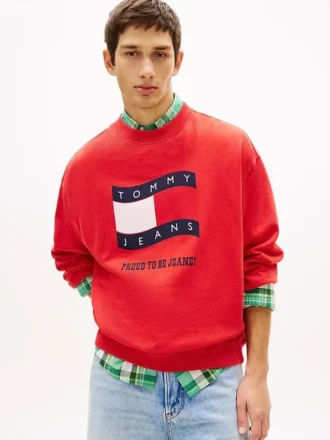 Bluza Tommy Jeans z falistym logo flagi