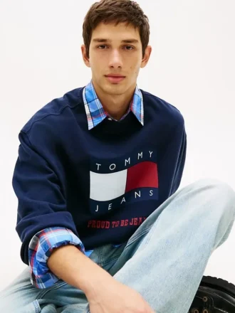 Bluza Tommy Jeans z falistym logo flagi