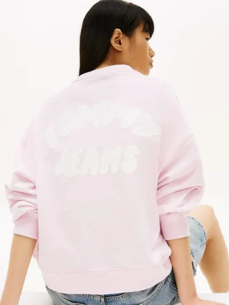 Bluza Tommy Jeans z nadrukiem w stylu puff