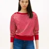 Bluza w paski z dekoltem w łódkę i złotymi guzikami Bluza w paski z dekoltem w łódkę i złotymi guzikami