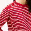 Bluza w paski z dekoltem w łódkę i złotymi guzikami Bluza w paski z dekoltem w łódkę i złotymi guzikami