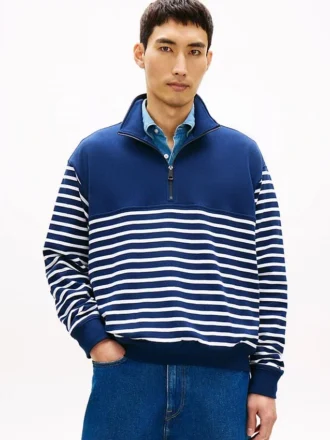 Bluza w paski z zamkiem do połowy