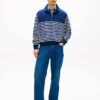 Bluza w paski z zamkiem do połowy Bluza w paski z zamkiem do połowy