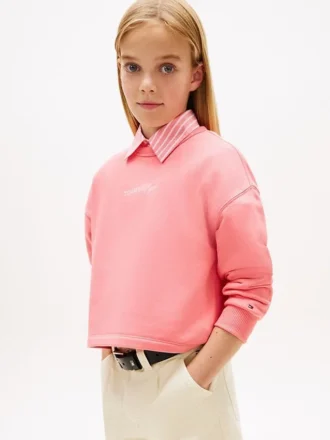 Bluza z brokatowym logo Tommy dla dzieci