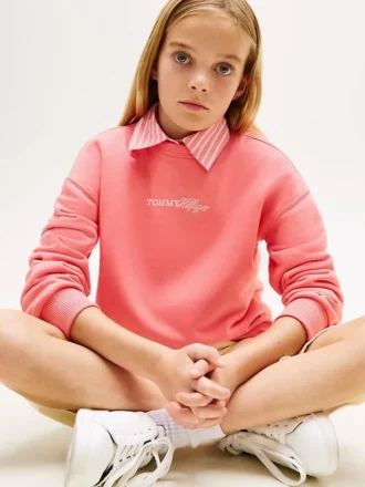 Bluza z brokatowym logo Tommy dla dzieci