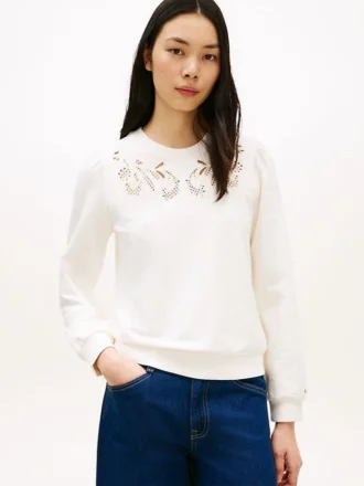 Bluza z haftowanymi oczkami