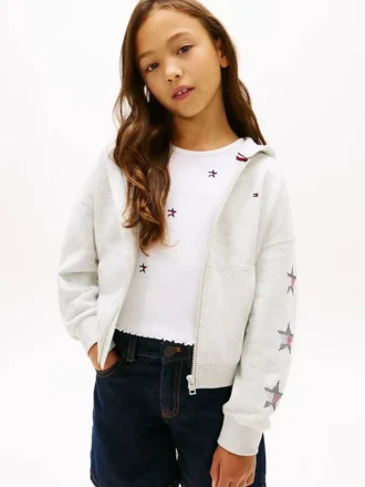 Bluza z kapturem dla dzieci z logo w kształcie gwiazdy z kryształkami