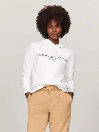 Bluza z kapturem z haftowanym logo Tommy