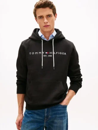 Bluza z kapturem z haftowanym logo Tommy