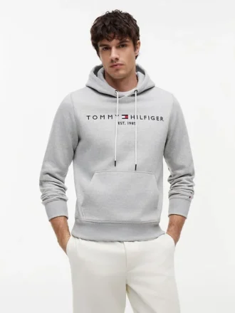Bluza z kapturem z haftowanym logo Tommy