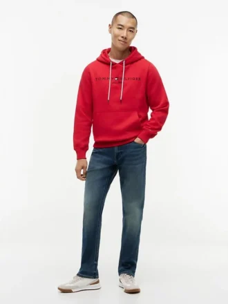 Bluza z kapturem z haftowanym logo Tommy