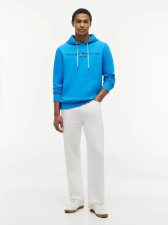 Bluza z kapturem z haftowanym logo Tommy