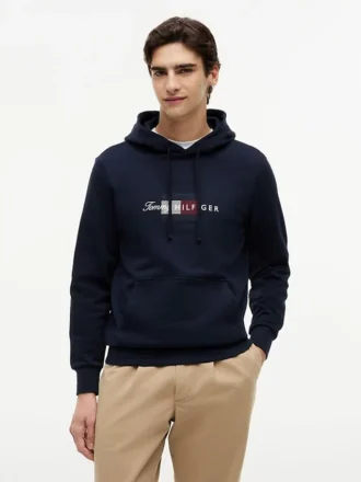 Bluza z kapturem z logo Script Flag
