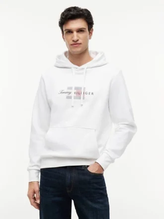 Bluza z kapturem z logo Script Flag