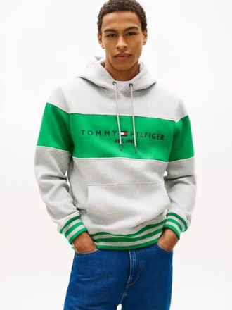 Bluza z kapturem z logo w stylu colorblock