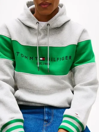 Bluza z kapturem z logo w stylu colorblock