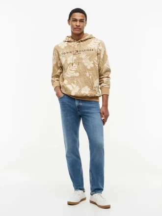 Bluza z kapturem z nadrukiem tropikalnym Bluza z kapturem z nadrukiem tropikalnym