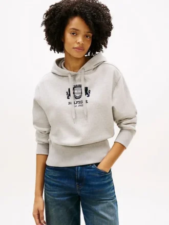 Bluza z kapturem z naszywką i logo Crest