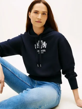Bluza z kapturem z naszywką i logo Crest