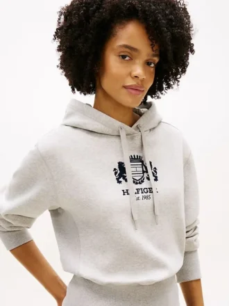 Bluza z kapturem z naszywką i logo Crest