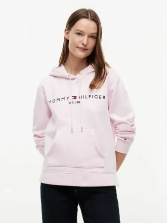 Bluza z kapturem z polaru z logo Tommy