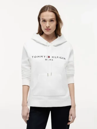 Bluza z kapturem z polaru z logo Tommy