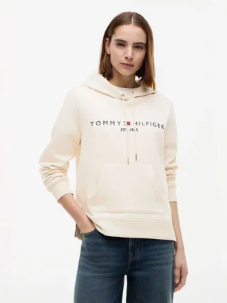 Bluza z kapturem z polaru z logo Tommy