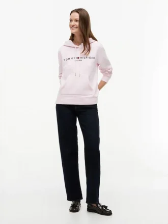 Bluza z kapturem z polaru z logo Tommy