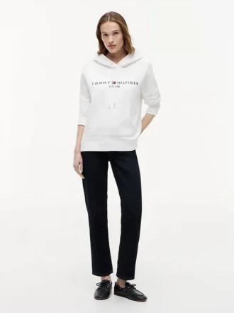 Bluza z kapturem z polaru z logo Tommy