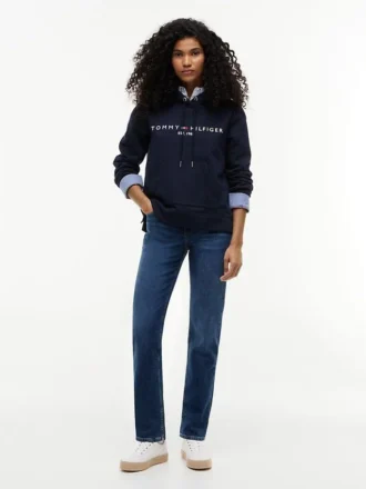 Bluza z kapturem z polaru z logo Tommy