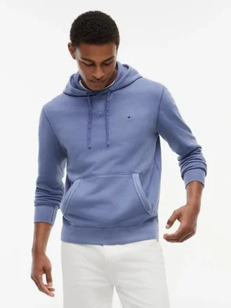Bluza z kapturem z tkaniny frotte poddanej praniu