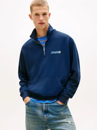 Bluza z logo Tommy Jeans z zamkiem 1/4