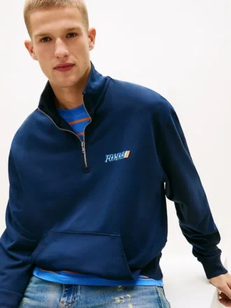 Bluza z logo Tommy Jeans z zamkiem 1/4
