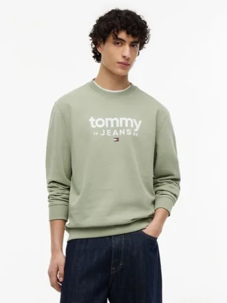 Bluza z logo Tommy Jeans z zamszowego materiału