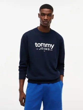 Bluza z logo Tommy Jeans z zamszowego materiału