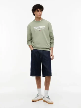 Bluza z logo Tommy Jeans z zamszowego materiału