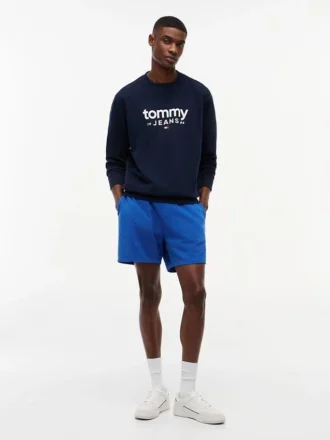 Bluza z logo Tommy Jeans z zamszowego materiału