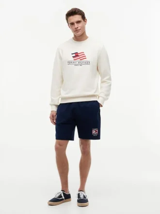 Bluza z okrągłym dekoltem i falistym logo