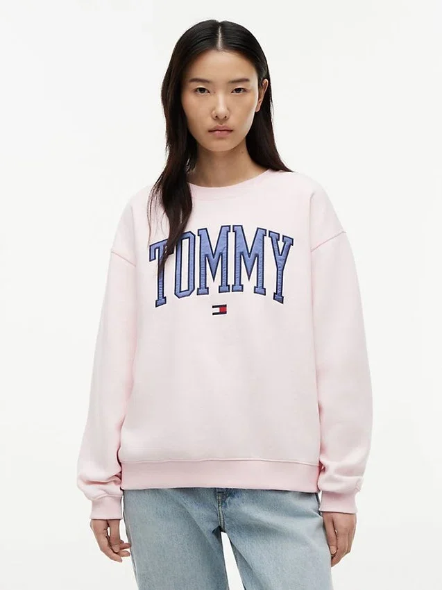 Bluza z okrągłym dekoltem i logo Varsity Tommy Bluza z okrągłym dekoltem i logo Varsity Tommy