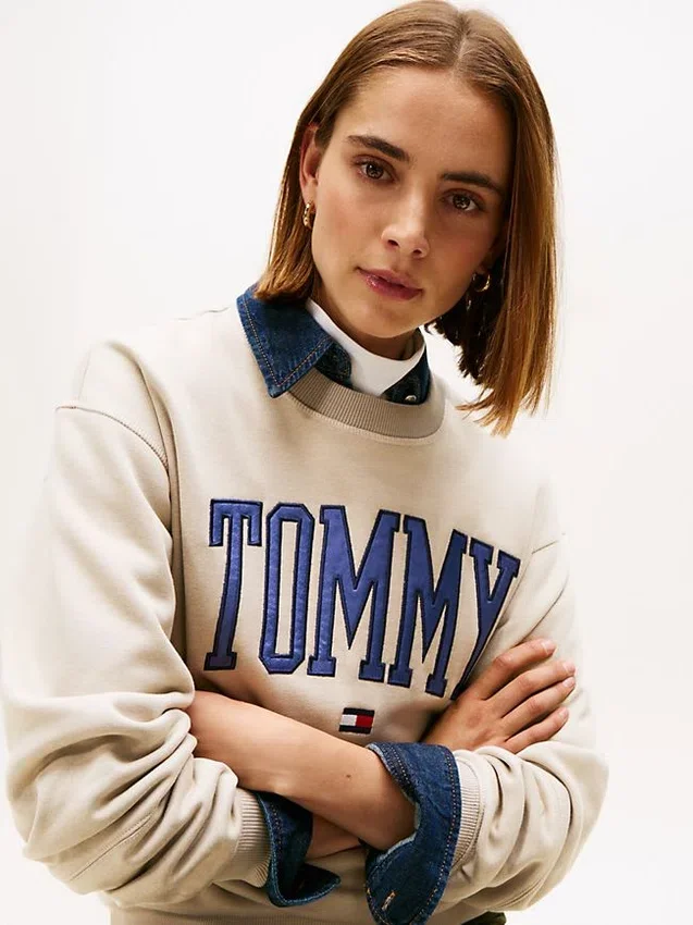 Bluza z okrągłym dekoltem i logo Varsity Tommy Bluza z okrągłym dekoltem i logo Varsity Tommy