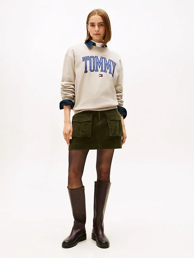 Bluza z okrągłym dekoltem i logo Varsity Tommy Bluza z okrągłym dekoltem i logo Varsity Tommy