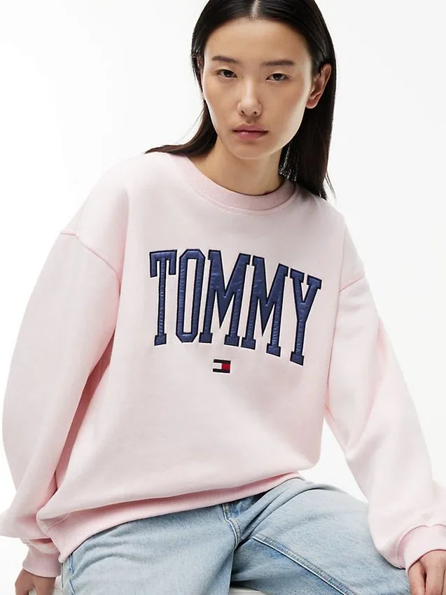 Bluza z okrągłym dekoltem i logo Varsity Tommy Bluza z okrągłym dekoltem i logo Varsity Tommy