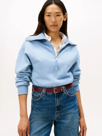 Bluza z polaru interlock z zamkiem do połowy